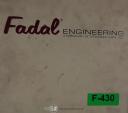 Fadal-Fadal VMC System 97, Operator Supplement and Operations Instructions with Tooling Parts Manual 1997-97-System 97-01